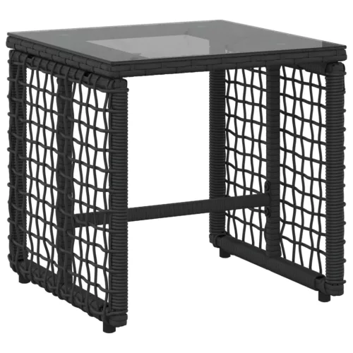  Kültéri Bútor Szett párnával 3 pcs Fekete és Fehér