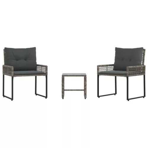  Kültéri Bútor Szett párnával 3 pcs Szürke