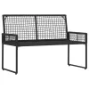  Kerti pad párnával Fekete és krémfehér 118 x 55 x 82 cm