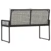  Kerti pad párnával Fekete és krémfehér 118 x 55 x 82 cm