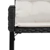  Kerti pad párnával Fekete és krémfehér 118 x 55 x 82 cm