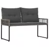  Kerti pad párnával Szürke 118 x 55 x 82 cm PE rattan és szövet