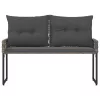  Kerti pad párnával Szürke 118 x 55 x 82 cm PE rattan és szövet
