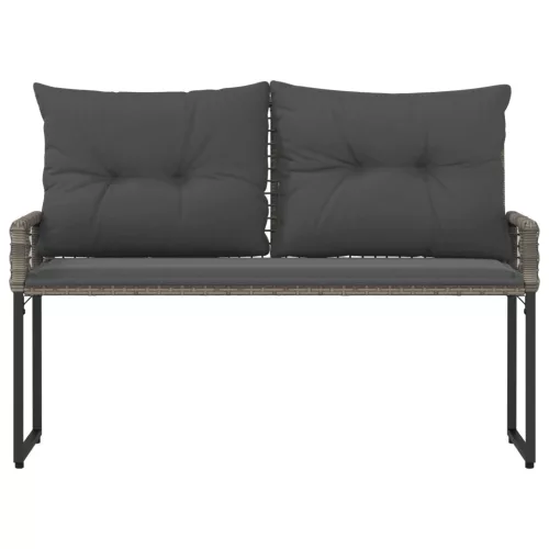  Kerti pad párnával Szürke 118 x 55 x 82 cm PE rattan és szövet