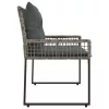  Kerti pad párnával Szürke 118 x 55 x 82 cm PE rattan és szövet