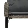  Kerti pad párnával Szürke 118 x 55 x 82 cm PE rattan és szövet