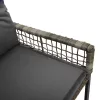  Kerti pad párnával Szürke 118 x 55 x 82 cm PE rattan és szövet