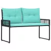  Kerti pad Fekete és Türkiz 118 x 55 x 82 cm PE rattan és szövet