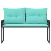  Kerti pad Fekete és Türkiz 118 x 55 x 82 cm PE rattan és szövet
