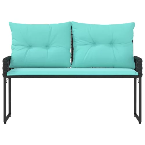  Kerti pad Fekete és Türkiz 118 x 55 x 82 cm PE rattan és szövet