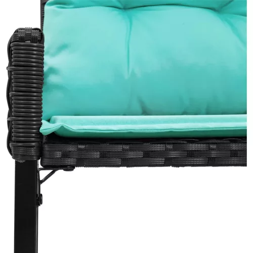  Kerti pad Fekete és Türkiz 118 x 55 x 82 cm PE rattan és szövet