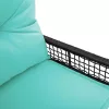  Kerti pad Fekete és Türkiz 118 x 55 x 82 cm PE rattan és szövet