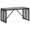  Kültéri Asztal Fekete 80 x 40 x 40 cm PE Rattan és Üveg