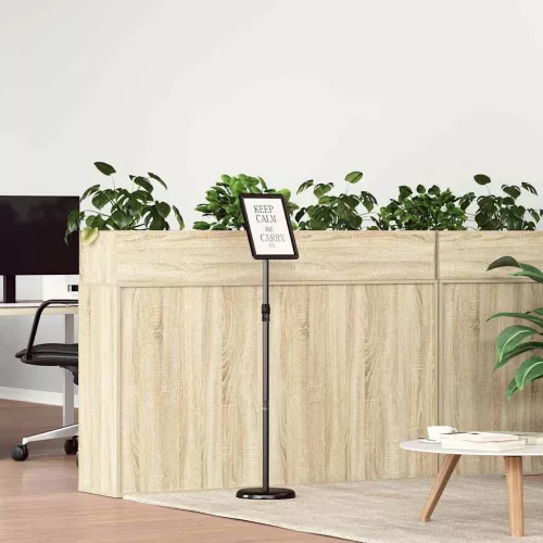  Kiállító Állvány Fekete 25 x 25 x 125 cm Alumínium