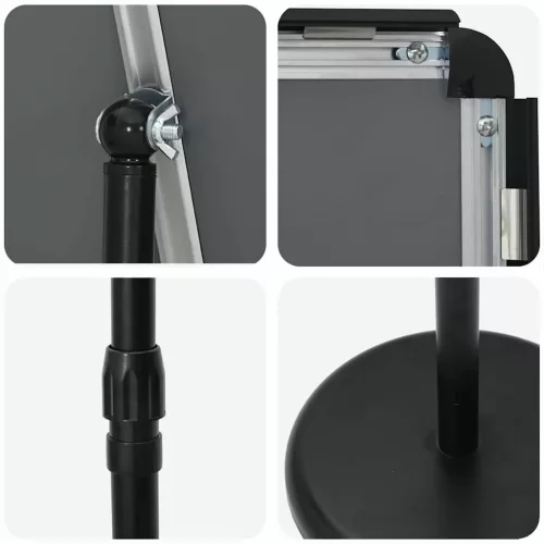  Kiállító Állvány Fekete 25 x 25 x 125 cm Alumínium