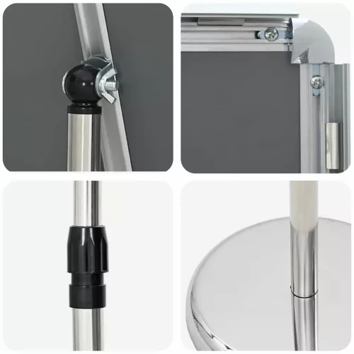  Kiállító Állvány Ezüst 25 x 25 x 125 cm Alumínium