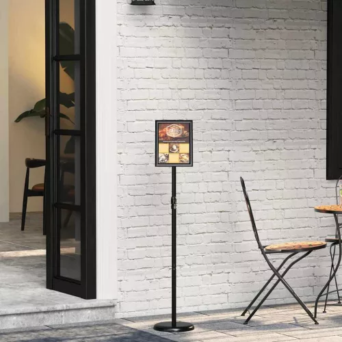  Kiállító Állvány Fekete 25 x 25 x 125 cm Alumínium