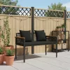  Kerti pad párnával Fekete 117 x 54 x 74.5 cm polirattan