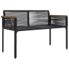  Kerti pad párnával Fekete 117 x 54 x 74.5 cm polirattan