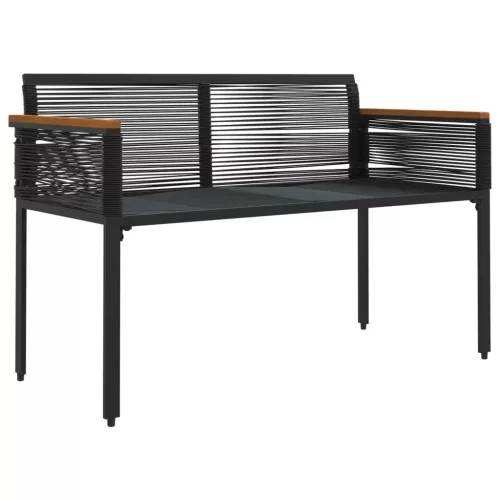  Kerti pad párnával Fekete 117 x 54 x 74.5 cm polirattan