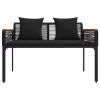 Kerti pad párnával Fekete 117 x 54 x 74.5 cm polirattan