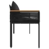  Kerti pad párnával Fekete 117 x 54 x 74.5 cm polirattan