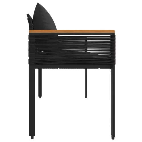  Kerti pad párnával Fekete 117 x 54 x 74.5 cm polirattan