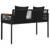  Kerti pad párnával Fekete 117 x 54 x 74.5 cm polirattan