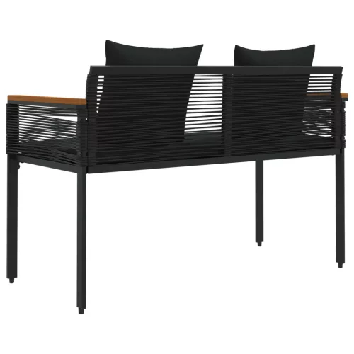  Kerti pad párnával Fekete 117 x 54 x 74.5 cm polirattan