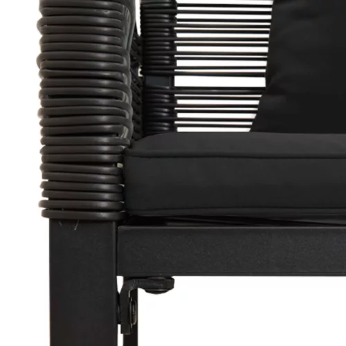  Kerti pad párnával Fekete 117 x 54 x 74.5 cm polirattan