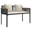  Kerti pad Fekete és krémfehér 117 x 54 x 74.5 cm polirattan
