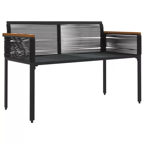  Kerti pad Fekete és krémfehér 117 x 54 x 74.5 cm polirattan