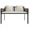  Kerti pad Fekete és krémfehér 117 x 54 x 74.5 cm polirattan