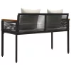  Kerti pad Fekete és krémfehér 117 x 54 x 74.5 cm polirattan