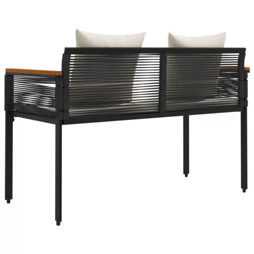  Kerti pad Fekete és krémfehér 117 x 54 x 74.5 cm polirattan