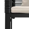  Kerti pad Fekete és krémfehér 117 x 54 x 74.5 cm polirattan