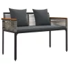  Kerti pad Szürke és sötétszürke 117 x 54 x 74.5 cm polirattan
