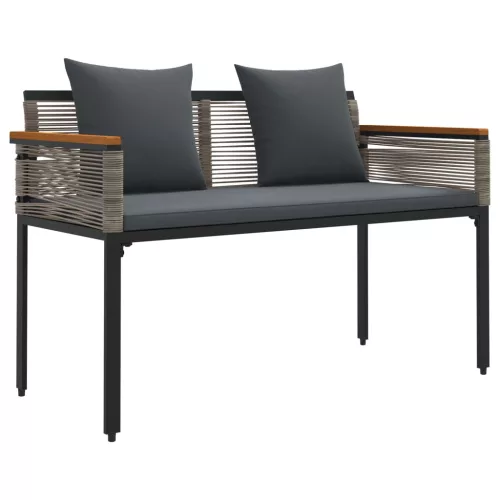  Kerti pad Szürke és sötétszürke 117 x 54 x 74.5 cm polirattan