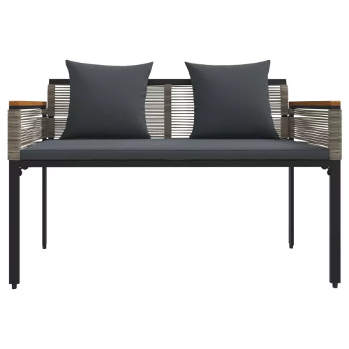  Kerti pad Szürke és sötétszürke 117 x 54 x 74.5 cm polirattan