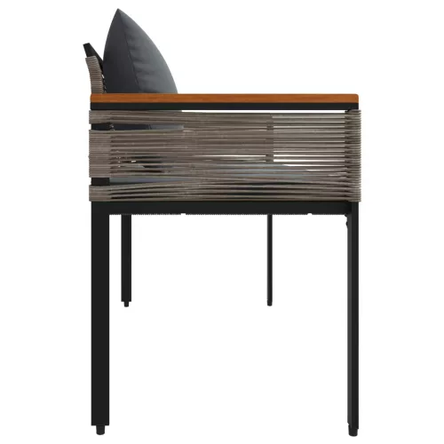 Kerti pad Szürke és sötétszürke 117 x 54 x 74.5 cm polirattan