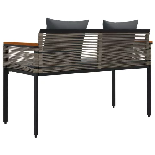  Kerti pad Szürke és sötétszürke 117 x 54 x 74.5 cm polirattan