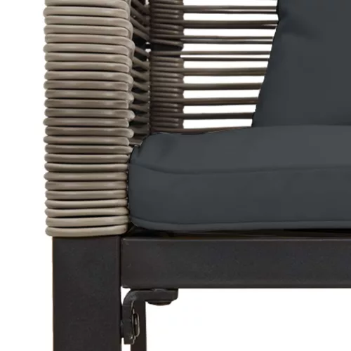  Kerti pad Szürke és sötétszürke 117 x 54 x 74.5 cm polirattan