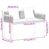  Kerti pad Szürke és sötétszürke 117 x 54 x 74.5 cm polirattan