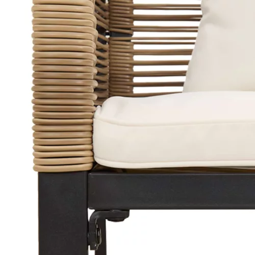  Kerti pad Beige és Krémszínű 117 x 54 x 74.5 cm polirattan