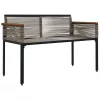  Kerti pad Szürke és sötétkék 117 x 54 x 74.5 cm polirattan
