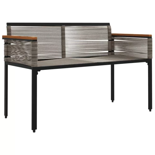  Kerti pad Szürke és sötétkék 117 x 54 x 74.5 cm polirattan