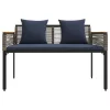  Kerti pad Szürke és sötétkék 117 x 54 x 74.5 cm polirattan