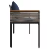  Kerti pad Szürke és sötétkék 117 x 54 x 74.5 cm polirattan