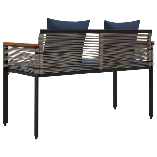  Kerti pad Szürke és sötétkék 117 x 54 x 74.5 cm polirattan