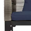  Kerti pad Szürke és sötétkék 117 x 54 x 74.5 cm polirattan